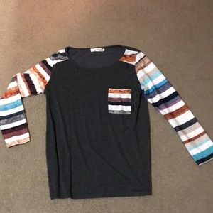 Boutique long sleeve striped top